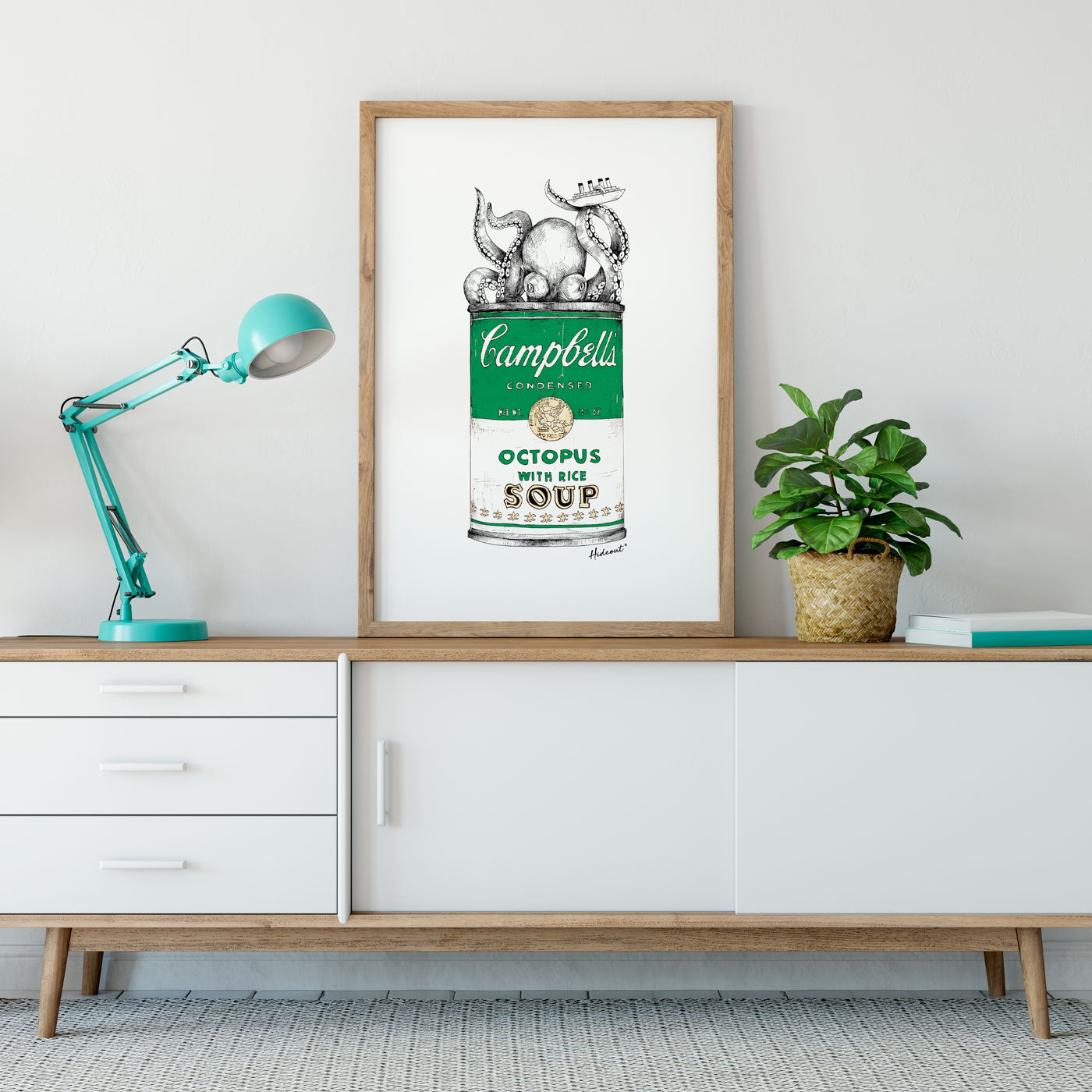 Octopus green stampa Fine Art