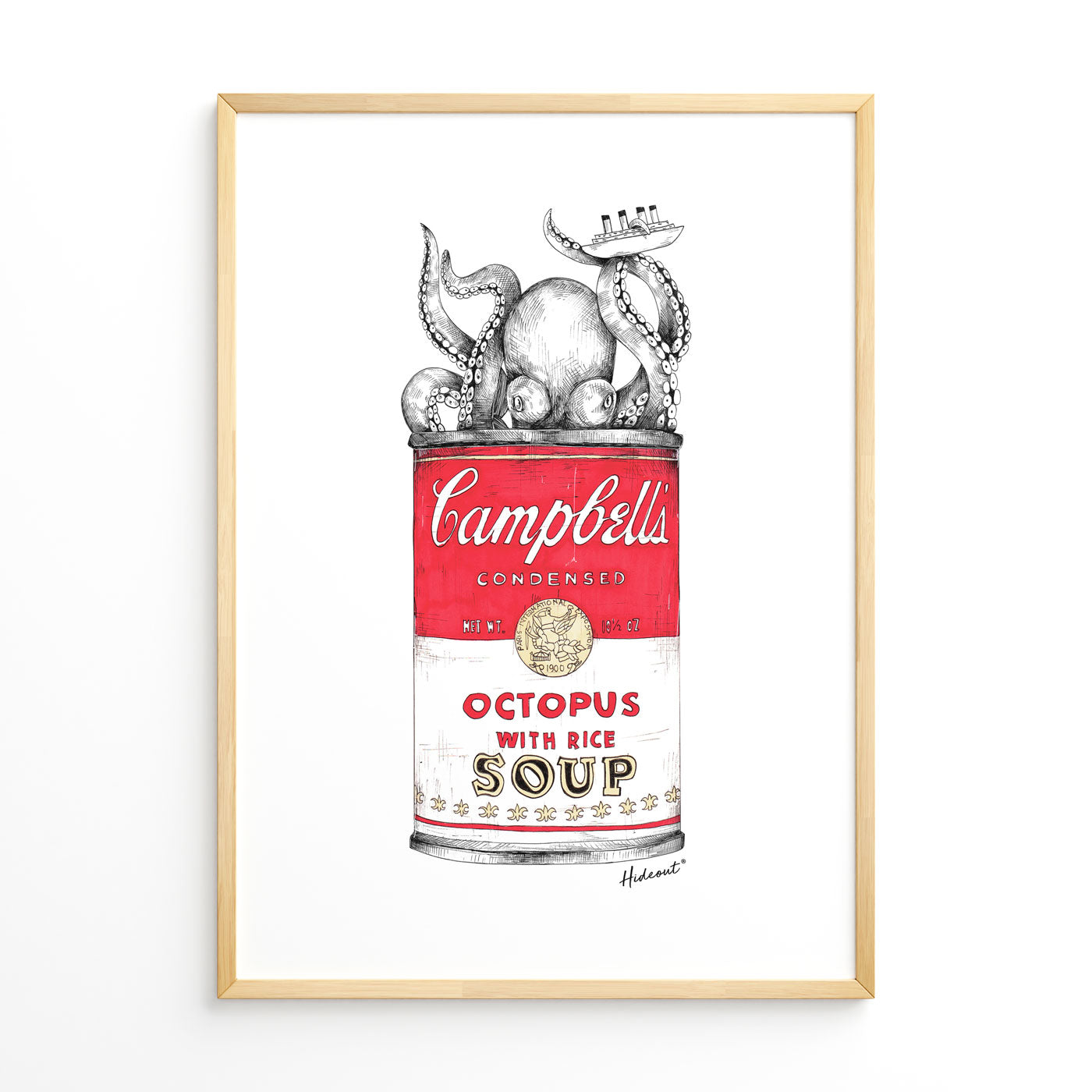Octopus blue stampa Fine Art