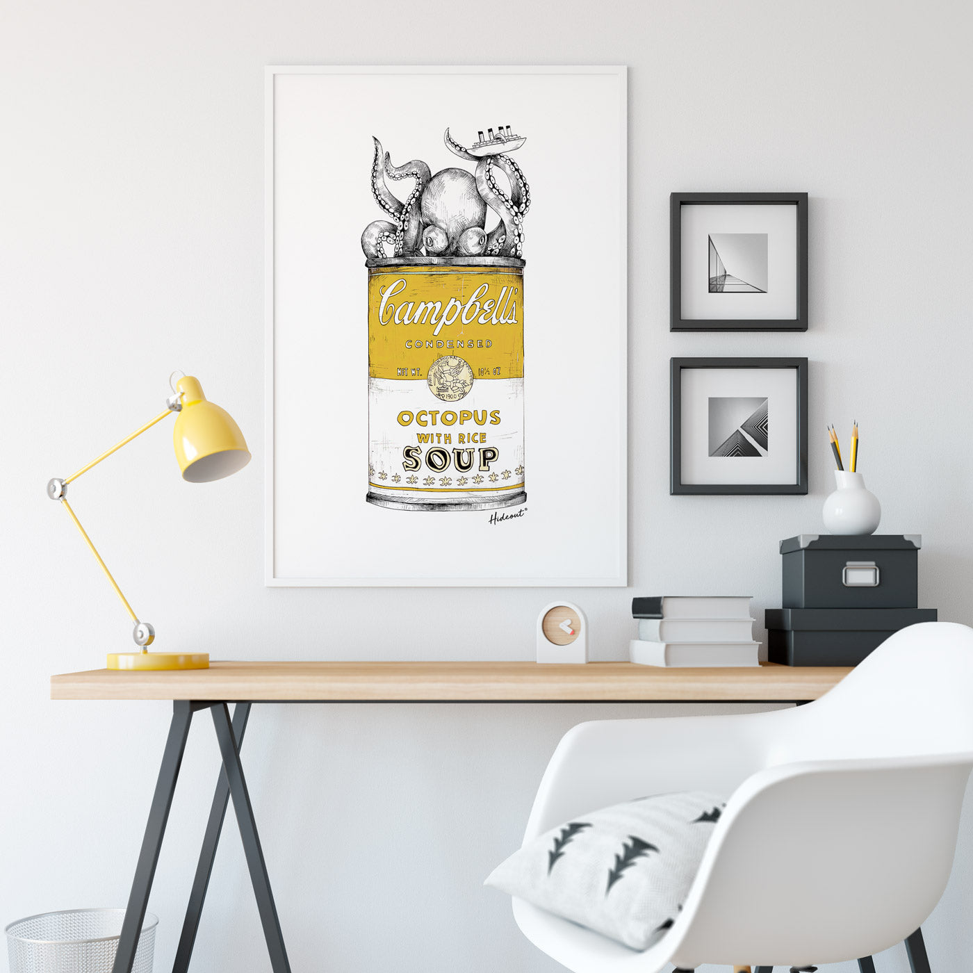 Octopus yellow stampa Fine Art