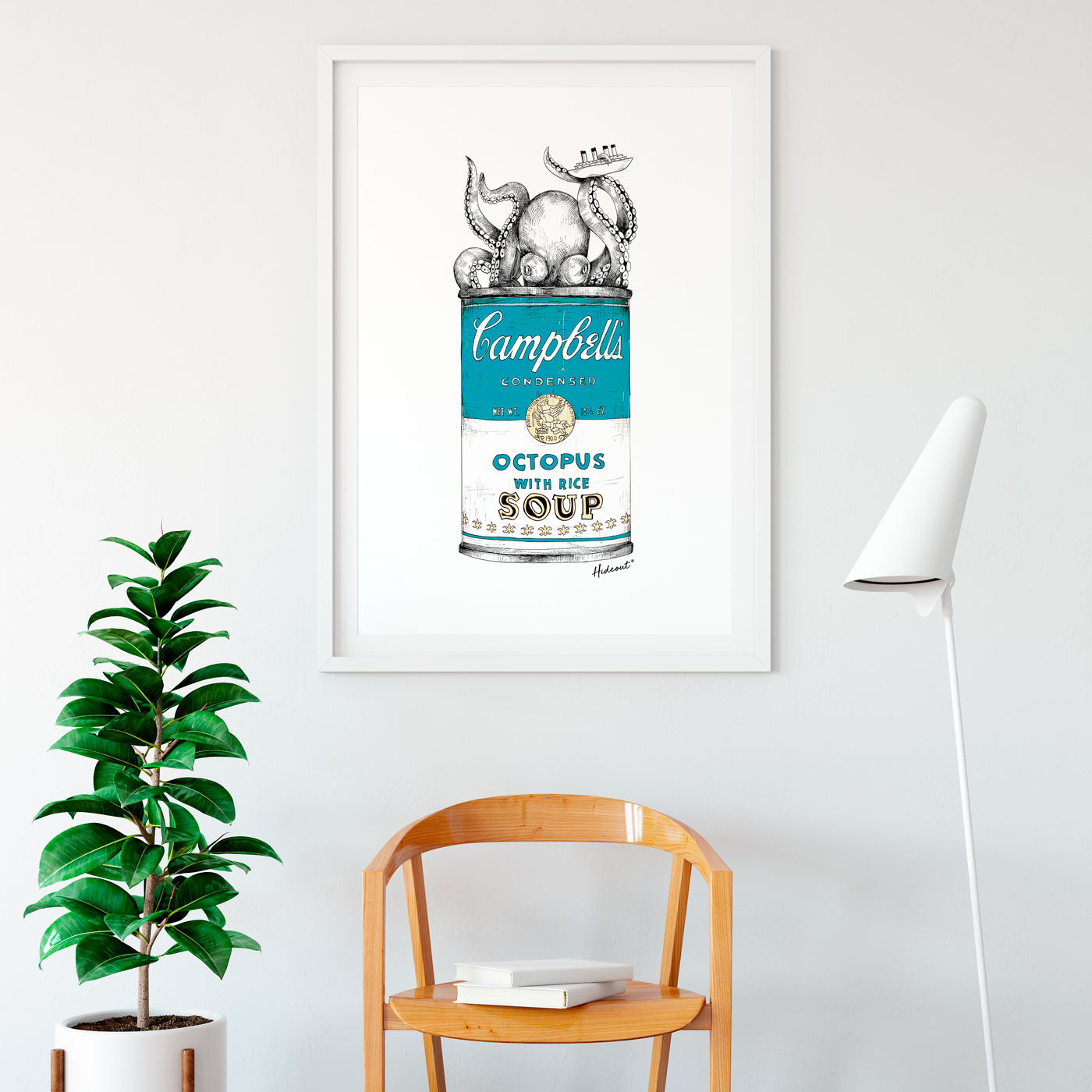 Octopus blue stampa Fine Art
