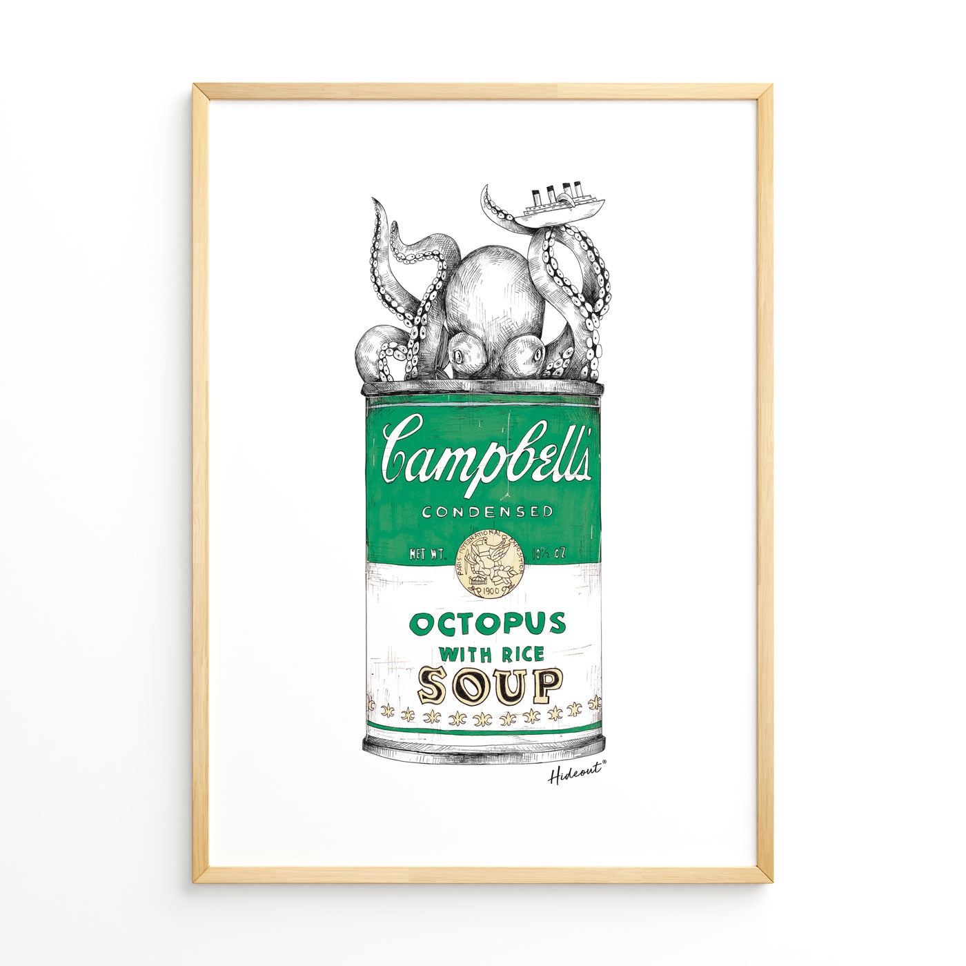Octopus blue stampa Fine Art