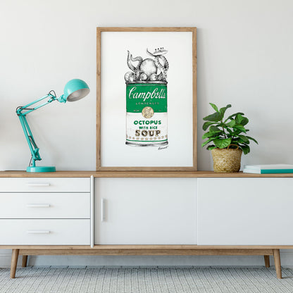 Octopus green stampa Fine Art