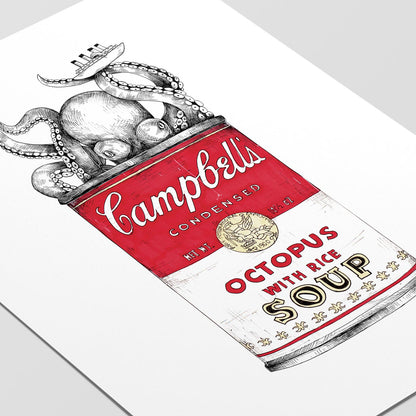 Octopus red stampa Fine Art