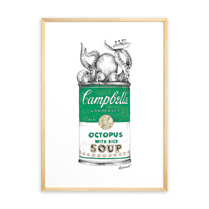 Octopus green stampa Fine Art