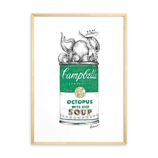 Octopus green stampa Fine Art
