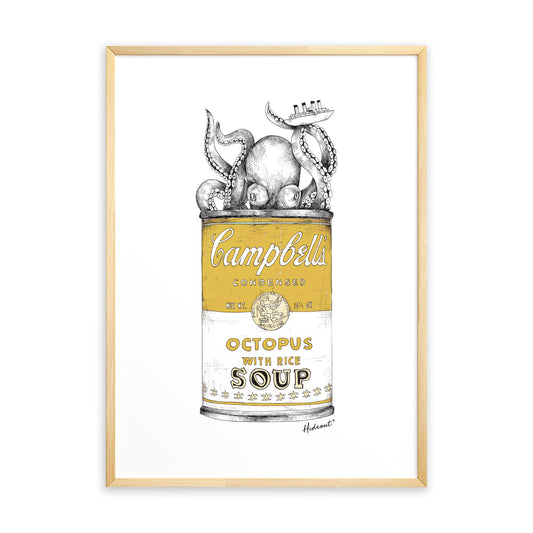 Octopus yellow stampa Fine Art