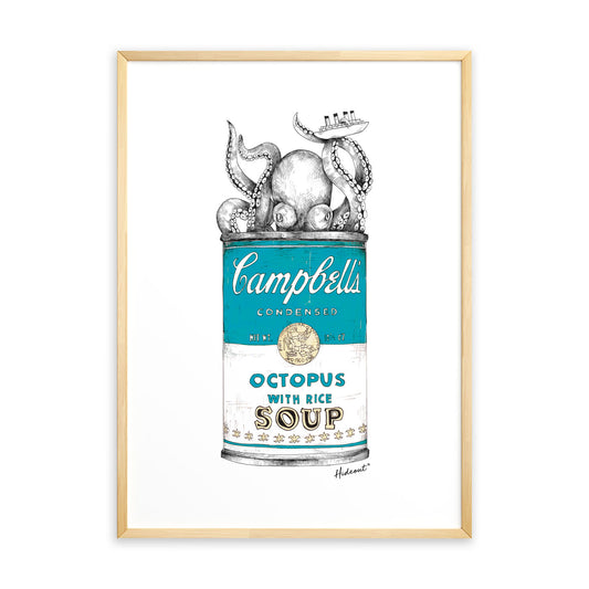 Octopus blue stampa Fine Art