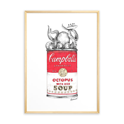 Octopus red stampa Fine Art