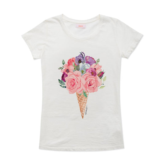 Flower ice cream women's t-shirt