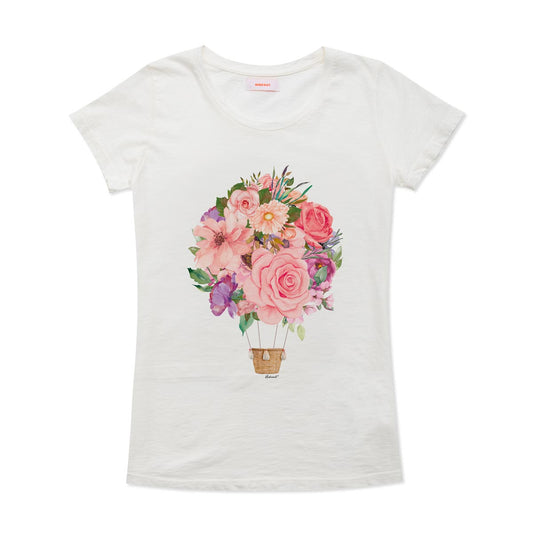 Flower air balloon t-shirt donna